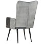 vidaXL Poltrona Wingback Grigia in Vera Pelle vidaXL Poltrona Wingback Grigia in Vera Pelle