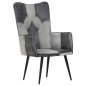 vidaXL Poltrona Wingback Grigia in Vera Pelle vidaXL Poltrona Wingback Grigia in Vera Pelle