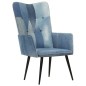 vidaXL Poltrona Wingback Patchwork Denim in Tela vidaXL Poltrona Wingback Patchwork Denim in Tela
