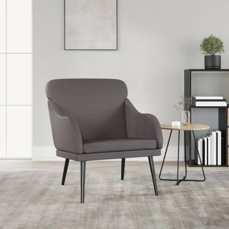 vidaXL Poltrona Grigia 63x76x80 cm Similpelle vidaXL Poltrona Grigia 63x76x80 cm Similpelle