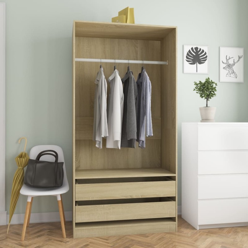 vidaXL Armadio Rovere Sonoma 100x50x200 cm in Legno Multistrato vidaXL Armadio Rovere Sonoma 100x50x200 cm in Legno Multistrato
