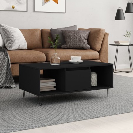 vidaXL Tavolino da Salotto Nero 90x50x36,5 cm in Legno Multistrato
