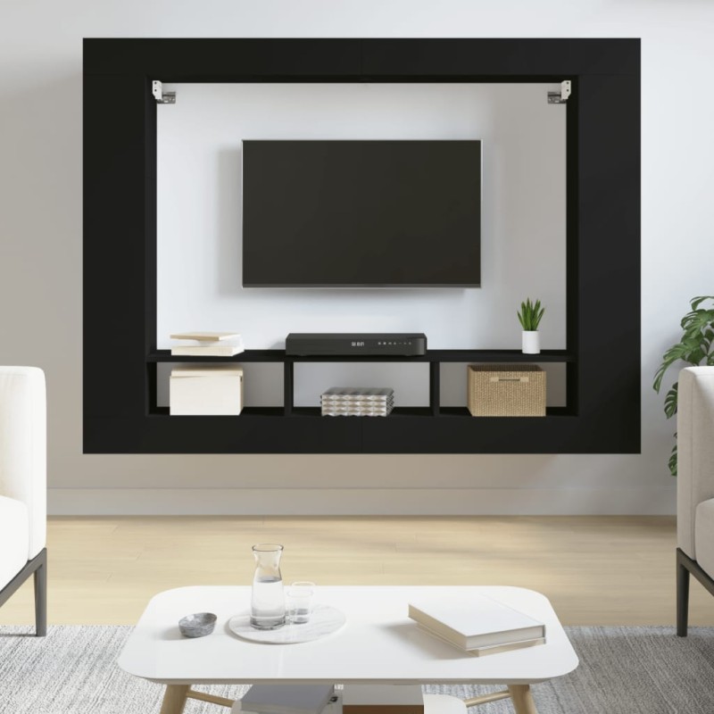 vidaXL Mobile Porta TV Nero 152x22x113 cm in Legno Multistrato vidaXL Mobile Porta TV Nero 152x22x113 cm in Legno Multistrato