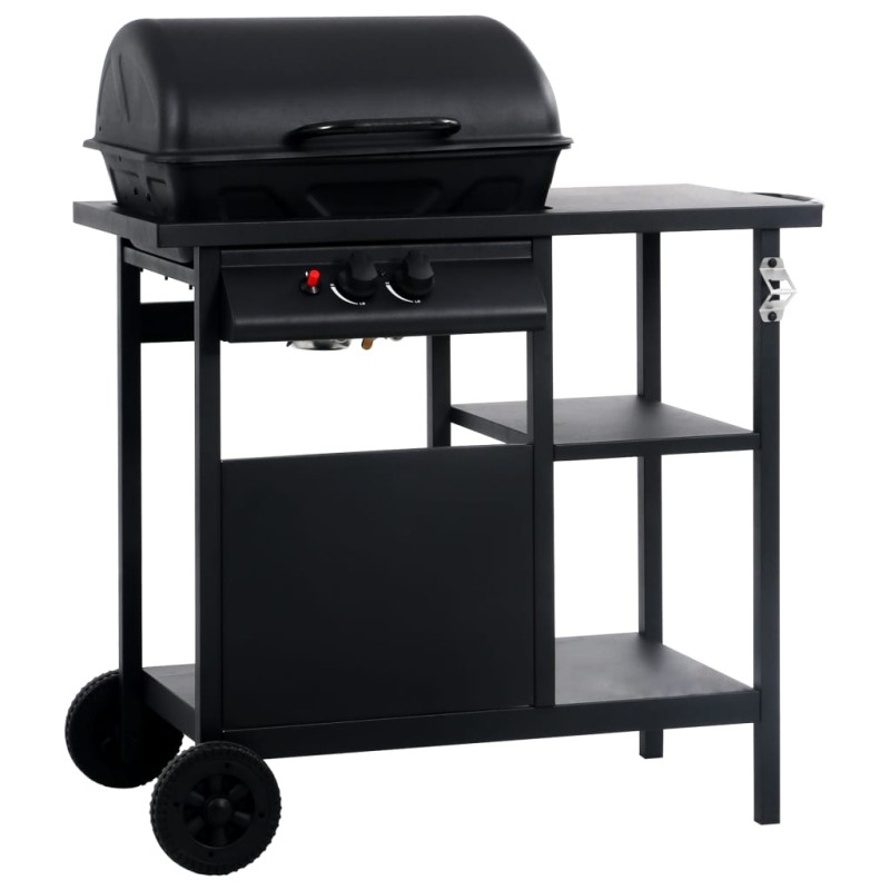 vidaXL Barbecue e Griglia a Gas con 3 Ripiani Nero vidaXL Barbecue e Griglia a Gas con 3 Ripiani Nero