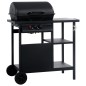 vidaXL Barbecue e Griglia a Gas con 3 Ripiani Nero vidaXL Barbecue e Griglia a Gas con 3 Ripiani Nero