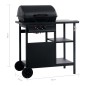 vidaXL Barbecue e Griglia a Gas con 3 Ripiani Nero vidaXL Barbecue e Griglia a Gas con 3 Ripiani Nero
