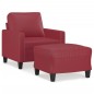 vidaXL Poltrona con Poggiapiedi Rosso Vino 60 cm in Similpelle