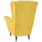 vidaXL Poltrona Giallo Senape in Velluto