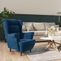 vidaXL Poltrona Blu in Velluto vidaXL Poltrona Blu in Velluto