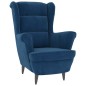 vidaXL Poltrona Blu in Velluto vidaXL Poltrona Blu in Velluto