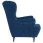 vidaXL Poltrona Blu in Velluto vidaXL Poltrona Blu in Velluto