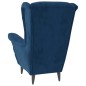 vidaXL Poltrona Blu in Velluto vidaXL Poltrona Blu in Velluto