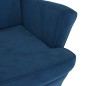 vidaXL Poltrona Blu in Velluto vidaXL Poltrona Blu in Velluto