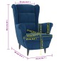 vidaXL Poltrona Blu in Velluto vidaXL Poltrona Blu in Velluto