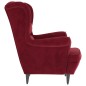vidaXL Poltrona Rosso Vino in Velluto