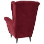 vidaXL Poltrona Rosso Vino in Velluto