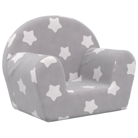 vidaXL Divano per Bambini Grigio Chiaro con Stelle in Morbido Peluche
