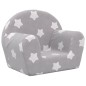 vidaXL Divano per Bambini Grigio Chiaro con Stelle in Morbido Peluche vidaXL Divano per Bambini Grigio Chiaro con Stelle in Morbido Peluche