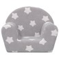 vidaXL Divano per Bambini Grigio Chiaro con Stelle in Morbido Peluche vidaXL Divano per Bambini Grigio Chiaro con Stelle in Morbido Peluche