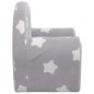 vidaXL Divano per Bambini Grigio Chiaro con Stelle in Morbido Peluche vidaXL Divano per Bambini Grigio Chiaro con Stelle in Morbido Peluche