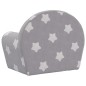 vidaXL Divano per Bambini Grigio Chiaro con Stelle in Morbido Peluche vidaXL Divano per Bambini Grigio Chiaro con Stelle in Morbido Peluche