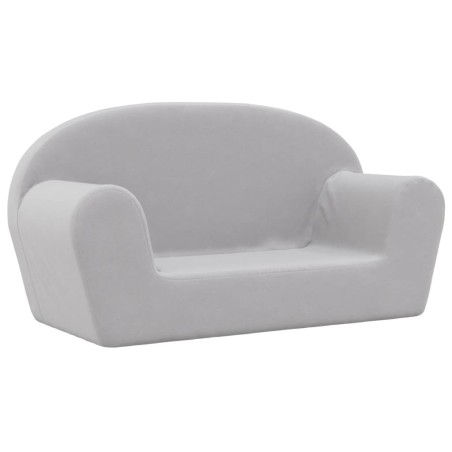 vidaXL Divano per Bambini a 2 Posti Grigio Chiaro in Morbido Peluche