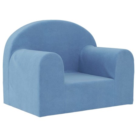 vidaXL Divano per Bambini Blu in Morbido Peluche