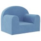 vidaXL Divano per Bambini Blu in Morbido Peluche vidaXL Divano per Bambini Blu in Morbido Peluche