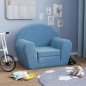 vidaXL Divano per Bambini Blu in Morbido Peluche vidaXL Divano per Bambini Blu in Morbido Peluche
