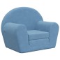 vidaXL Divano per Bambini Blu in Morbido Peluche vidaXL Divano per Bambini Blu in Morbido Peluche