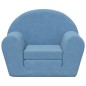 vidaXL Divano per Bambini Blu in Morbido Peluche vidaXL Divano per Bambini Blu in Morbido Peluche