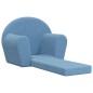 vidaXL Divano per Bambini Blu in Morbido Peluche vidaXL Divano per Bambini Blu in Morbido Peluche