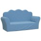 vidaXL Divano per Bambini a 2 Posti Blu in Morbido Peluche vidaXL Divano per Bambini a 2 Posti Blu in Morbido Peluche