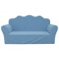 vidaXL Divano per Bambini a 2 Posti Blu in Morbido Peluche vidaXL Divano per Bambini a 2 Posti Blu in Morbido Peluche