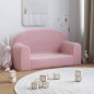 vidaXL Divano per Bambini 2 Posti Rosa in Morbido Peluche vidaXL Divano per Bambini 2 Posti Rosa in Morbido Peluche