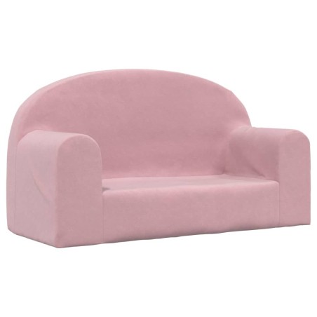 vidaXL Divano per Bambini 2 Posti Rosa in Morbido Peluche