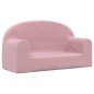 vidaXL Divano per Bambini 2 Posti Rosa in Morbido Peluche vidaXL Divano per Bambini 2 Posti Rosa in Morbido Peluche