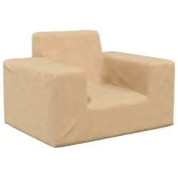 vidaXL Divano per Bambini Crema in Morbido Peluche