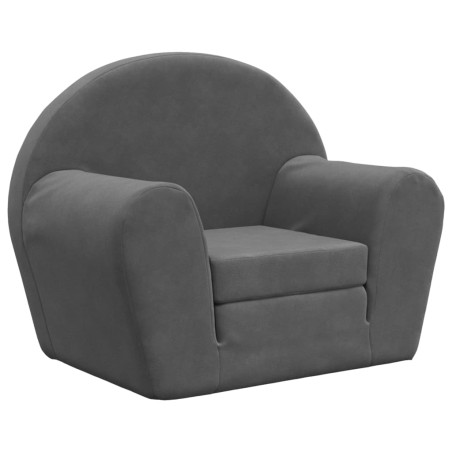 vidaXL Divano Letto per Bambini Antracite in Morbido Peluche