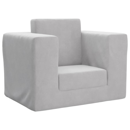 vidaXL Divano per Bambini Grigio Chiaro in Morbido Peluche