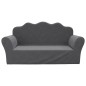 vidaXL Divano per Bambini a 2 Posti Antracite in Morbido Peluche vidaXL Divano per Bambini a 2 Posti Antracite in Morbido Peluche