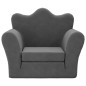 vidaXL Divano Letto per Bambini Antracite in Morbido Peluche vidaXL Divano Letto per Bambini Antracite in Morbido Peluche