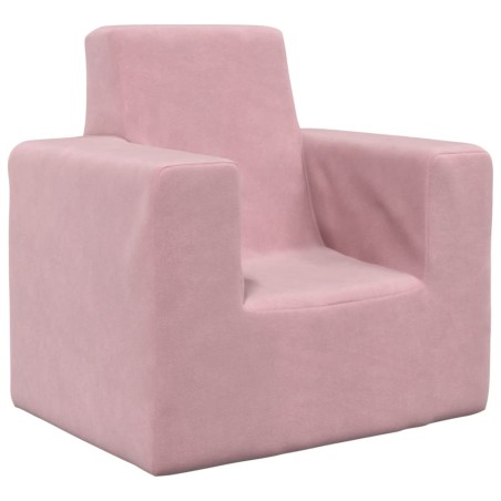 vidaXL Divano per Bambini Rosa in Morbido Peluche