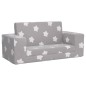 vidaXL Divano per Bambini 2 Posti Grigio Chiaro Stelle Morbido Peluche vidaXL Divano per Bambini 2 Posti Grigio Chiaro Stelle Morbido Peluche