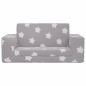 vidaXL Divano per Bambini 2 Posti Grigio Chiaro Stelle Morbido Peluche vidaXL Divano per Bambini 2 Posti Grigio Chiaro Stelle Morbido Peluche