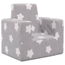 vidaXL Divano per Bambini Grigio Chiaro con Stelle in Morbido Peluche
