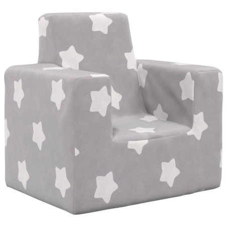 vidaXL Divano per Bambini Grigio Chiaro con Stelle in Morbido Peluche