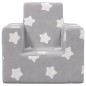 vidaXL Divano per Bambini Grigio Chiaro con Stelle in Morbido Peluche vidaXL Divano per Bambini Grigio Chiaro con Stelle in Morbido Peluche