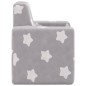vidaXL Divano per Bambini Grigio Chiaro con Stelle in Morbido Peluche vidaXL Divano per Bambini Grigio Chiaro con Stelle in Morbido Peluche