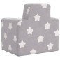 vidaXL Divano per Bambini Grigio Chiaro con Stelle in Morbido Peluche vidaXL Divano per Bambini Grigio Chiaro con Stelle in Morbido Peluche